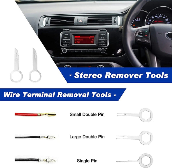 Planet Gates Car Interior Disassembly Tool Trim Removal Tools Kit Auto Removal Tool Kit Door Panel Radio Stereo Audio Dash Terminal Removal