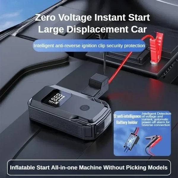 Planet Gates Car Jump Starter Power Bank Air Pump Multi-function Air Compressor Inflator Portable Battery Starter Car Electrical Appliances