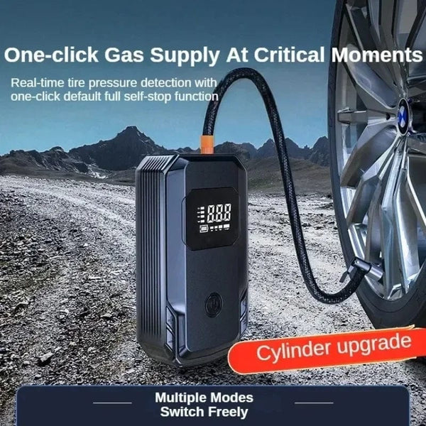 Planet Gates Car Jump Starter Power Bank Air Pump Multi-function Air Compressor Inflator Portable Battery Starter Car Electrical Appliances