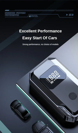 Planet Gates Car Jump Starter Power Bank Air Pump Multi-function Air Compressor Inflator Portable Battery Starter Car Electrical Appliances