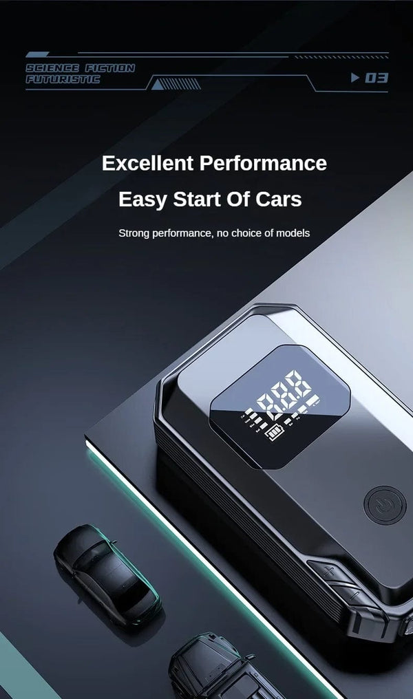Planet Gates Car Jump Starter Power Bank Air Pump Multi-function Air Compressor Inflator Portable Battery Starter Car Electrical Appliances
