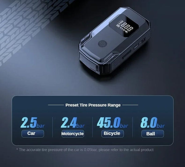 Planet Gates Car Jump Starter Power Bank Air Pump Multi-function Air Compressor Inflator Portable Battery Starter Car Electrical Appliances