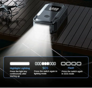 Planet Gates Car Jump Starter Power Bank Air Pump Multi-function Air Compressor Inflator Portable Battery Starter Car Electrical Appliances