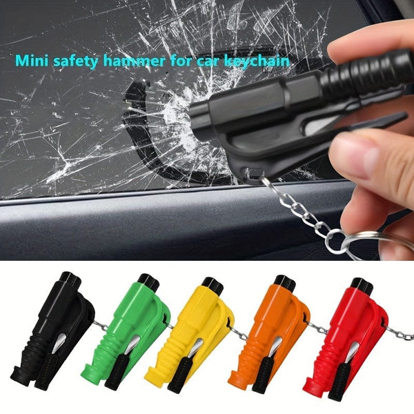 Planet Gates Car Keychain Hammer Three-in-one Car Window Breaking Hammer Multifunctional Emergency Escape Hammer Mini Window Breaker