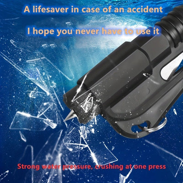 Planet Gates Car Keychain Hammer Three-in-one Car Window Breaking Hammer Multifunctional Emergency Escape Hammer Mini Window Breaker