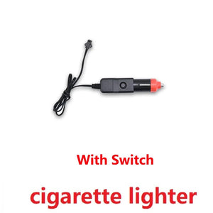 Planet Gates Car LED Strip EL Wire Rope Tube USB Switch Cigarette Car Ambient Light Neon Light Garland Decoration Flexible Led Tube Auto Led