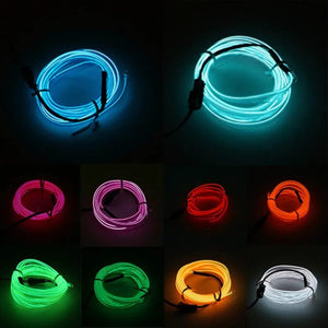Planet Gates Car LED Strip EL Wire Rope Tube USB Switch Cigarette Car Ambient Light Neon Light Garland Decoration Flexible Led Tube Auto Led