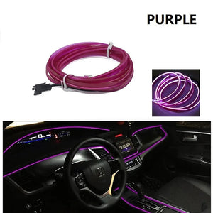 Planet Gates Car LED Strip EL Wire Rope Tube USB Switch Cigarette Car Ambient Light Neon Light Garland Decoration Flexible Led Tube Auto Led