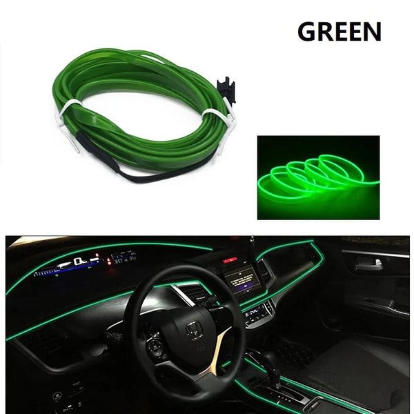 Planet Gates Car LED Strip EL Wire Rope Tube USB Switch Cigarette Car Ambient Light Neon Light Garland Decoration Flexible Led Tube Auto Led