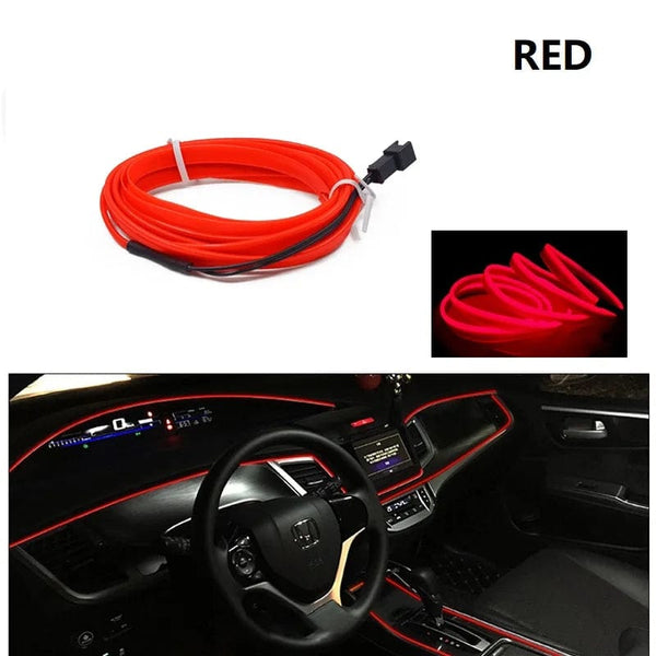 Planet Gates Car LED Strip EL Wire Rope Tube USB Switch Cigarette Car Ambient Light Neon Light Garland Decoration Flexible Led Tube Auto Led