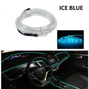Planet Gates Car LED Strip EL Wire Rope Tube USB Switch Cigarette Car Ambient Light Neon Light Garland Decoration Flexible Led Tube Auto Led