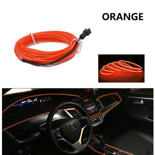 Planet Gates Car LED Strip EL Wire Rope Tube USB Switch Cigarette Car Ambient Light Neon Light Garland Decoration Flexible Led Tube Auto Led