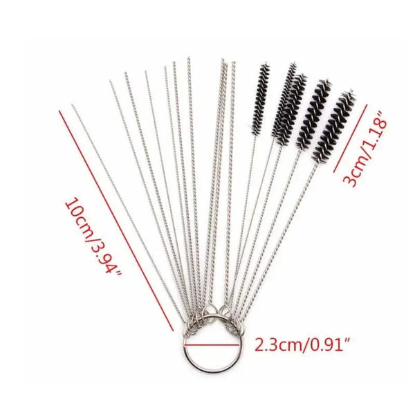 Planet Gates Car Motorcycle Carburetor Jet Dirt Remove Clean Tool 10 Cleaning Needles + 5 Brushes Kits for Auto Engine Care Cleaning