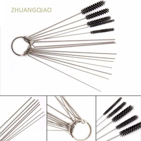 Planet Gates Car Motorcycle Carburetor Jet Dirt Remove Clean Tool 10 Cleaning Needles + 5 Brushes Kits for Auto Engine Care Cleaning