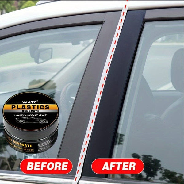 Planet Gates Car Plastic Parts Repair Wax, Crystal Coating Wax, Brightener, For Black Car Interior Renovation, Whitening Scratches Repair Wax