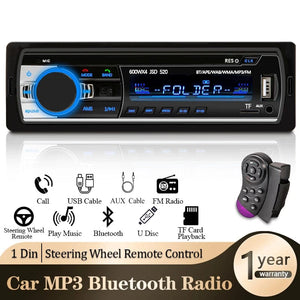 Planet Gates Car Radio 1 din Stereo Player Digital Bluetooth Car MP3 Player 60Wx4 FM Radio Stereo Audio Music USB/SD with In Dash AUX Input