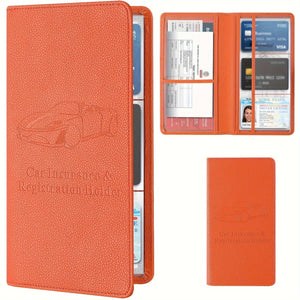 Planet Gates Car Registration & Insurance Card Holder For Men And Women, Auto Glove Box Organizer Document Wallet Faux Leather Manual Folder