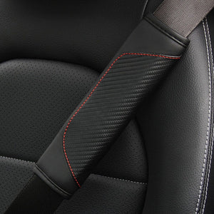 Planet Gates Car Seat Belt Cover Carbon Fiber Faux Leather Seat Belt Pad Holder Universal Auto Seat Belt Covers Shoulder Protection Car Interior Accessories