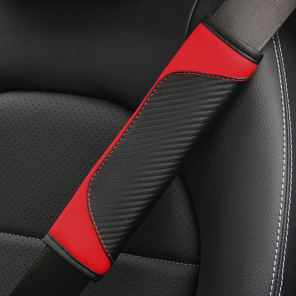 Planet Gates Car Seat Belt Cover Carbon Fiber Faux Leather Seat Belt Pad Holder Universal Auto Seat Belt Covers Shoulder Protection Car Interior Accessories