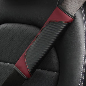 Planet Gates Car Seat Belt Cover Carbon Fiber Faux Leather Seat Belt Pad Holder Universal Auto Seat Belt Covers Shoulder Protection Car Interior Accessories