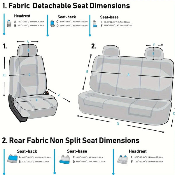 Planet Gates Car Seat Covers Full Set Front Split Rear Bench For Car Universal Cloth SUV Sedan Van Automotive Interior Covers