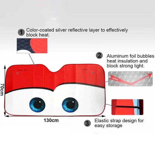 Planet Gates Car Solar Protection 4 Colors Eyes Heated Windshield Sunshade Car Window Windscreen Cover Sun Shade Auto Sun Visor Car-covers