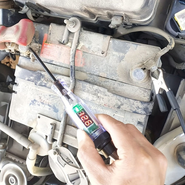 Planet Gates Car Test Pen Circuit Tester, DC Truck Voltage Digital Display Long Probe Pen With Light, Automotive Diagnostic Tools Auto Repair Tool