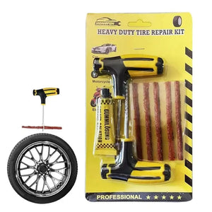 Planet Gates Car Tire Puncture Plugs Vacuum Tire Pass Emergency Repair Tools Glue Strips Glue Quick Repair Tire Repair Kit Patch Tool Set