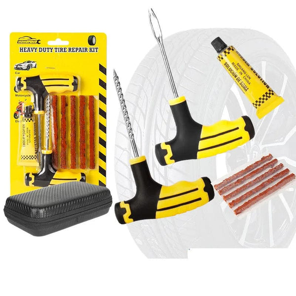 Planet Gates Car Tire Puncture Plugs Vacuum Tire Pass Emergency Repair Tools Glue Strips Glue Quick Repair Tire Repair Kit Patch Tool Set