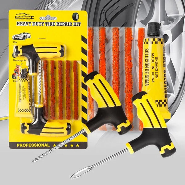 Planet Gates Car Tire Puncture Plugs Vacuum Tire Pass Emergency Repair Tools Glue Strips Glue Quick Repair Tire Repair Kit Patch Tool Set