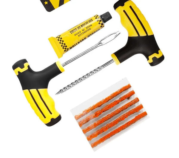 Planet Gates Car Tire Puncture Plugs Vacuum Tire Pass Emergency Repair Tools Glue Strips Glue Quick Repair Tire Repair Kit Patch Tool Set