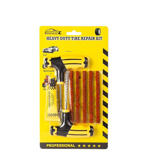 Planet Gates Car Tire Puncture Plugs Vacuum Tire Pass Emergency Repair Tools Glue Strips Glue Quick Repair Tire Repair Kit Patch Tool Set