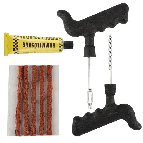 Planet Gates Car Tire Repair Tool Kit with Rubber Strips Tubeless Tyre Puncture Studding Plug Set Motorcycle Truck Vacuum Tire Repair Tool
