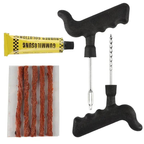 Planet Gates Car Tire Repair Tool Kit with Rubber Strips Tubeless Tyre Puncture Studding Plug Set Motorcycle Truck Vacuum Tire Repair Tool