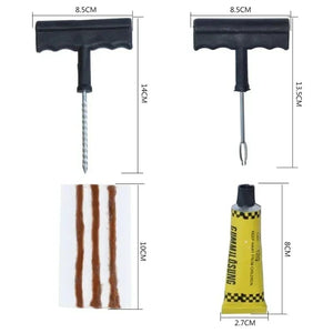 Planet Gates Car Tire Repair Tool Kit with Rubber Strips Tubeless Tyre Puncture Studding Plug Set Motorcycle Truck Vacuum Tire Repair Tool