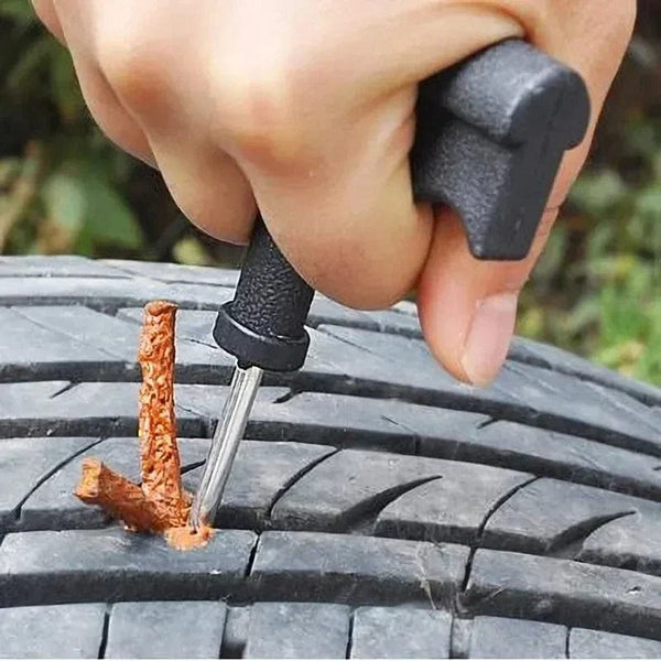 Planet Gates Car Tire Repair Tool Kit with Rubber Strips Tubeless Tyre Puncture Studding Plug Set Motorcycle Truck Vacuum Tire Repair Tool