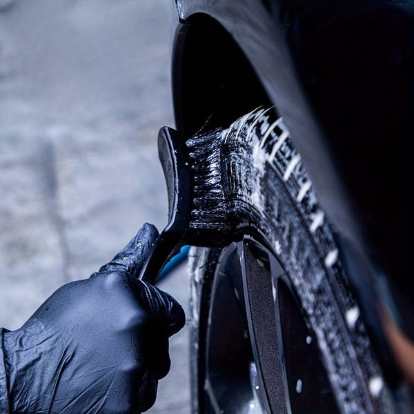 Planet Gates Car Tire Rim Brush Wheel Hub Cleaning Brushes Car Wheels Detailing Cleaning Accessories Black White Tire Car Washing Tool