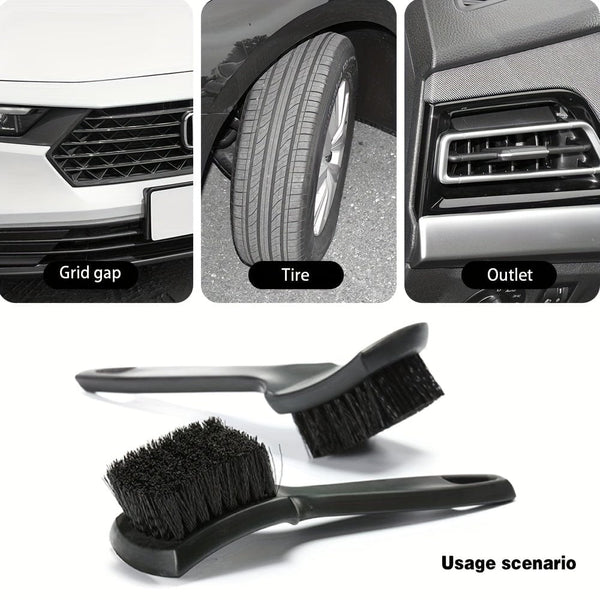 Planet Gates Car Tire Rim Brush Wheel Hub Cleaning Brushes Car Wheels Detailing Cleaning Accessories Black White Tire Car Washing Tool