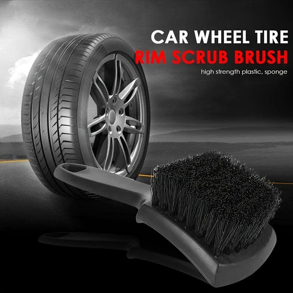 Planet Gates Car Tire Rim Brush Wheel Hub Cleaning Brushes Car Wheels Detailing Cleaning Accessories Black White Tire Car Washing Tool