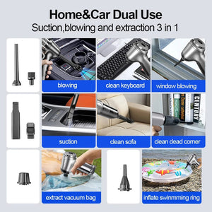 Planet Gates Car Vacuum Cleaner Portable Wireless Vacuum Cleaner 95000PA Strong Suction Handheld Vacuum Cleaner Powerful Blower for Car Home