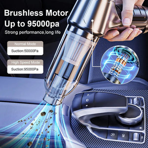 Planet Gates Car Vacuum Cleaner Portable Wireless Vacuum Cleaner 95000PA Strong Suction Handheld Vacuum Cleaner Powerful Blower for Car Home