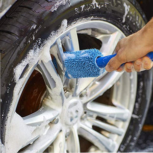 Planet Gates Car Wash Portable Microfiber Wheel Tire Rim Brush Car Wheel Wash Cleaning For Car With Plastic Handle Auto Washing Cleaner Tools
