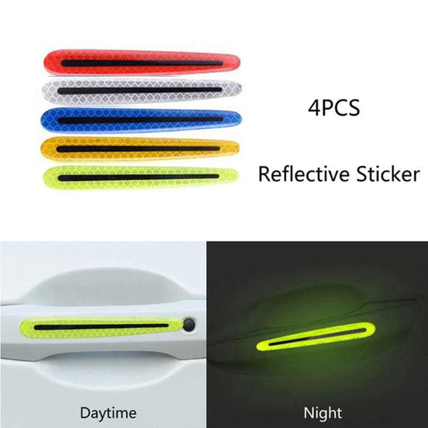 Planet Gates Car Wheel Hub Reflective Stripes Door Handle Safety Warning Sticker Car Rear Warning Tape Automobile Sticker Exterior Accessorie