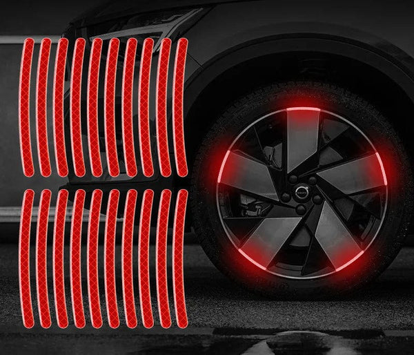 Planet Gates Car Wheel Hub Reflective Stripes Door Handle Safety Warning Sticker Car Rear Warning Tape Automobile Sticker Exterior Accessorie
