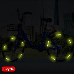 Planet Gates Car Wheel Hub Reflective Stripes Door Handle Safety Warning Sticker Car Rear Warning Tape Automobile Sticker Exterior Accessorie