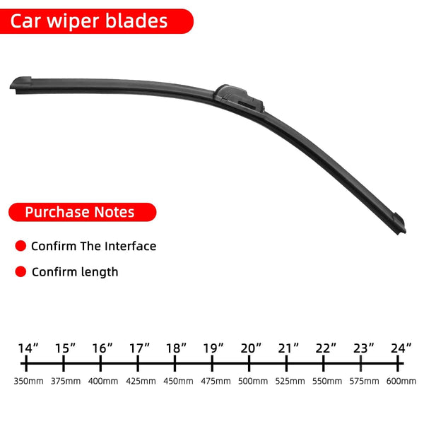 Planet Gates Car Windshield Wiper blades Hook Universal Soft Rubber Frameless Bracketless Car Wipers 14" 16" 17" 18" 19" 20" 21" 22" 24" 26"