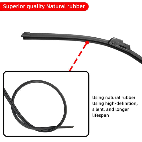 Planet Gates Car Windshield Wiper blades Hook Universal Soft Rubber Frameless Bracketless Car Wipers 14" 16" 17" 18" 19" 20" 21" 22" 24" 26"