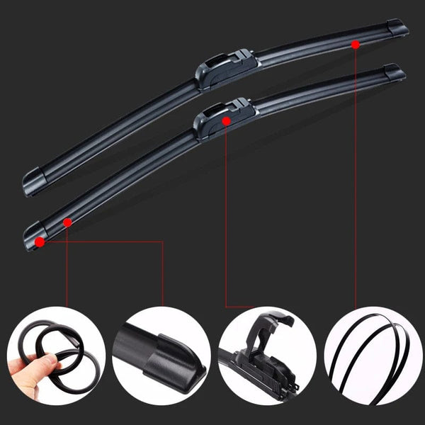 Planet Gates Car Windshield Wiper blades U-type Universal Soft Rubber Frameless Bracketless car wipers 14" 16" 17" 18" 19" 20" 21" 22" 24"26"