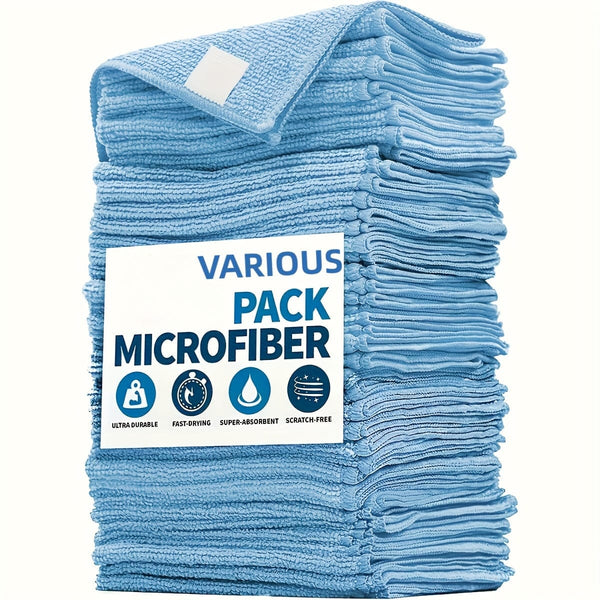 Planet Gates Car Wiping Microfiber Flat Towel Set Light Blue, Quick Drying, Super Absorbent, Super Soft