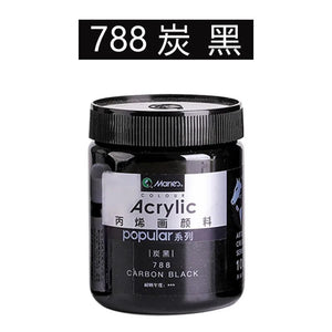 Planet Gates Carbon Black 300ml White Acrylic Paints In Large Jars for Wall Painting Without Losing Color Waterproof and Sun Protection Art Supplies